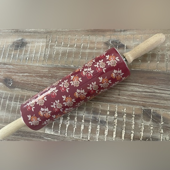 Retired Pioneer Woman “Fall Flowers” Autumn Harvest Ceramic Rolling Pin Rare - Picture 4 of 7
